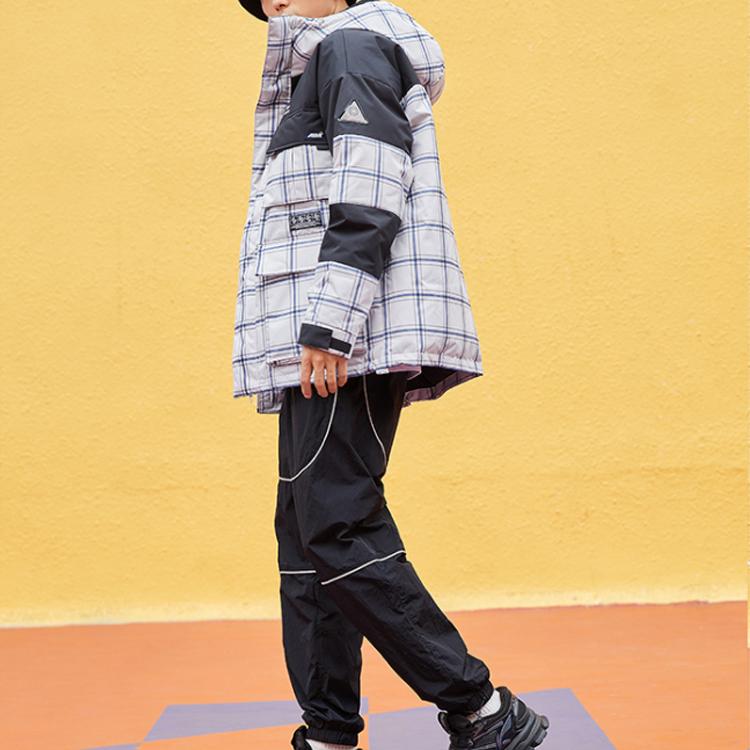 Li-Ning Casual Loose Warm Hooded Down Jacket Men Outerwear Antarctic-Gray AYMQ129-1