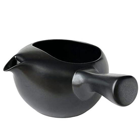 Fukei Dot Com Tokoname Ware Lidless Large Teapot Charmile Green Tea Black Cold Made Japan (Black 660ml)
