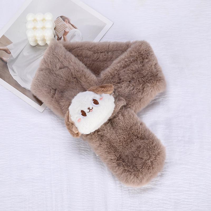 

2025 Luxury Japanese Winter Plush Snood Scarf for Women and Students - Cute & Thickened Style