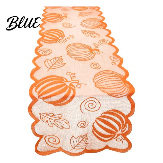 Decorative Fall Dining Table Cover Runner Decorations Maples Leaves Lace Orange Maple Leaf Overlay Runner Autumn Harvest Thanksgiving Decorations
