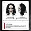 Black Long-Haired Skull Mask, Perfect for Holiday Parties, Halloween Pranks, Masquerade Balls, and Carnival Parties, Made of Latex