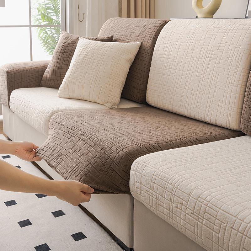2025 Jacquard Velvet Stretch Sofa Slipcover - No Measurement Needed, Universal Fit, Fully Enclosed
