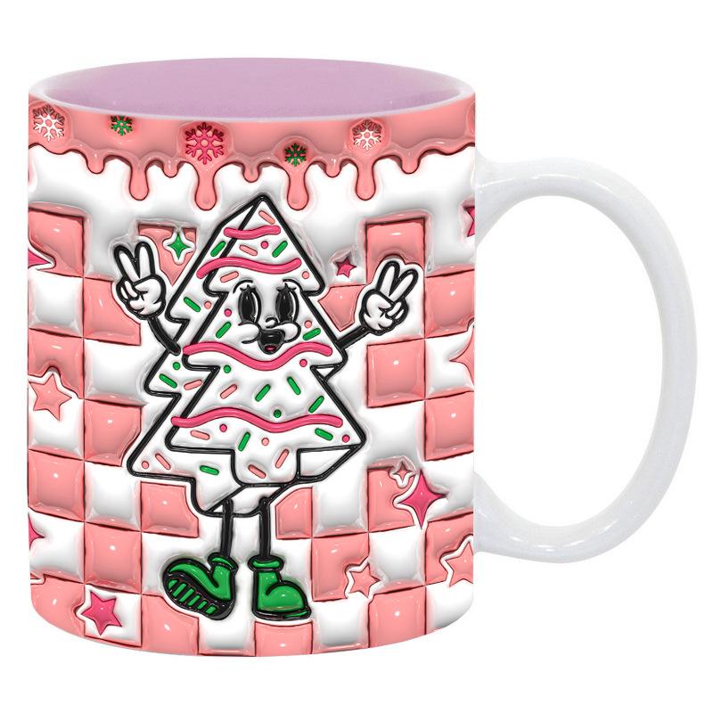 3D Snowman Santa Christmas Ceramic Coffee Mark Cup Tree Snowman Gnome