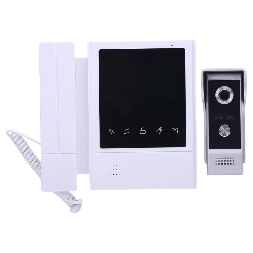 Video Door Phone System 4.3 Inch Touch Monitor Wired Video Intercom Doorbell Kits Telephone Style Door Intercom
