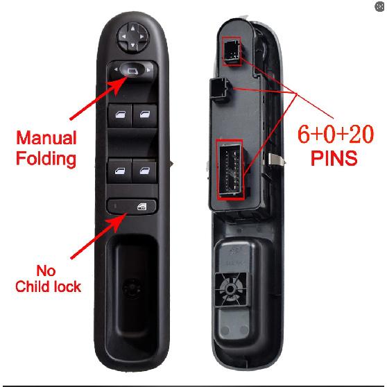 For Peugeot 3008 5008 Hatchback Wagon Car Electric Master Power Window Control Switch Glass Button 96650620ZD 96650621ZD