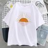 Sunset On The Coastline Printed Women T-Shirts Street Cotton Kawaii Short Sleeve Fashion Oversized Tops Loose Sports T Shirt