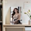 Elegant Metal Wall Art Long Hair Lady 2D Flat Weatherproof Iron Plaque for Indoor Outdoor Decor