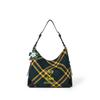 Disney Chip And Dale Series Retro Fashion Simple Versatile Fabric And Faux Leather Shoulder Bag Women Bags Dark-Green DHF62497-CD