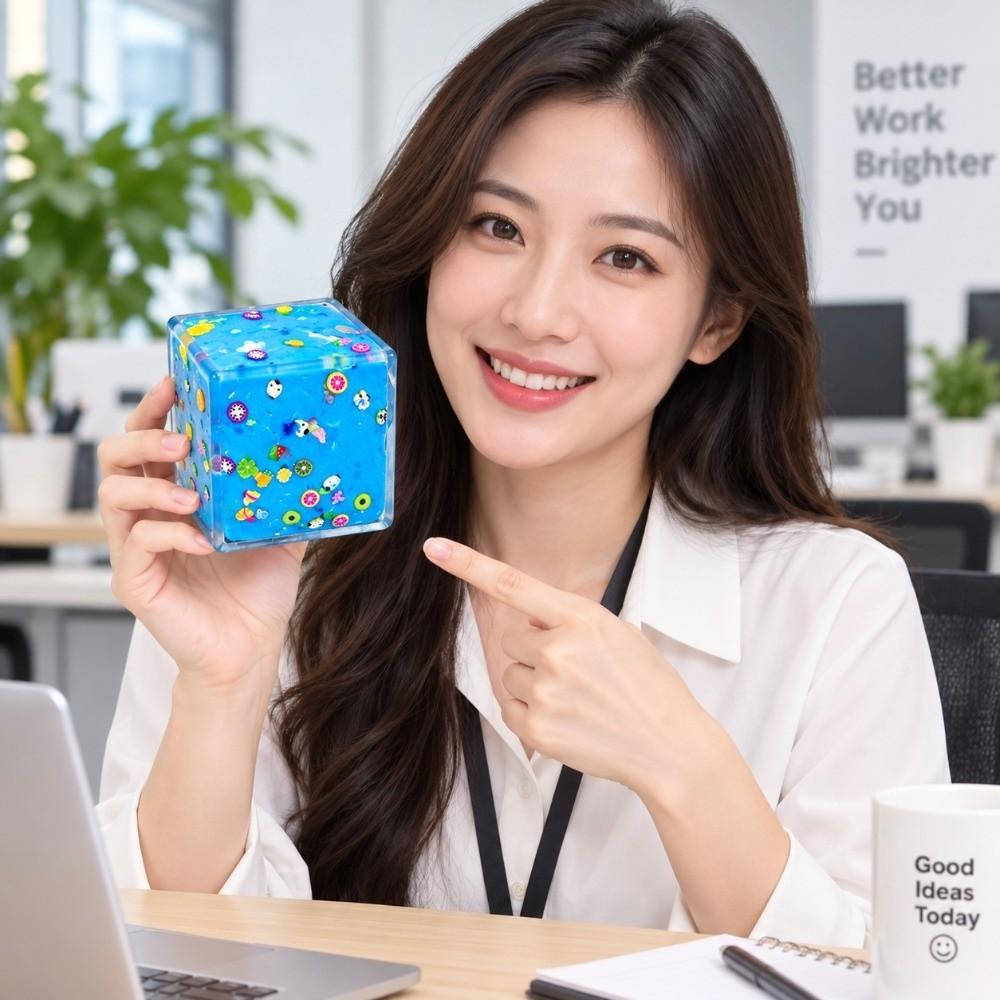 4.4/5.5cm Crunchy Squeezed Cube Building Blocks TPR Fidget Toy Handmade Ball Home Decoration