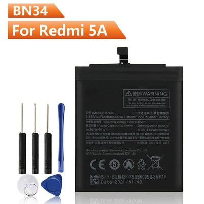 Vervangende telefoonbatterij BN34 voor Xiaomi Red mi 5A Redrice 5A BN34 vervangende batterij + gereedschap 3000mAh