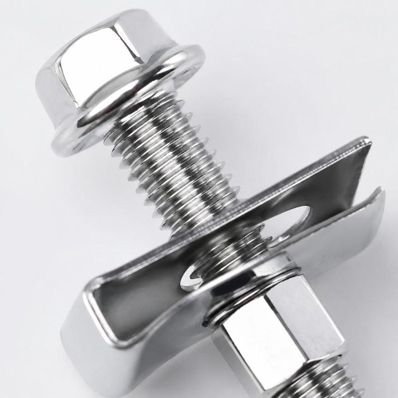 304 Stainless Steel Fuel Tank Mounting Bolts, 4 Threaded Assemblies with Formed Metal Retaining Plates for Mounting Hardware Replacement