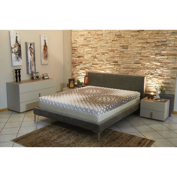 Matelas - Face ete + Face Hiver Memoire de forme 55 Kg/m3 Tissu Soja Naturel 24 cm luxury brown - Soutien Ferme - Dehoussable Hou