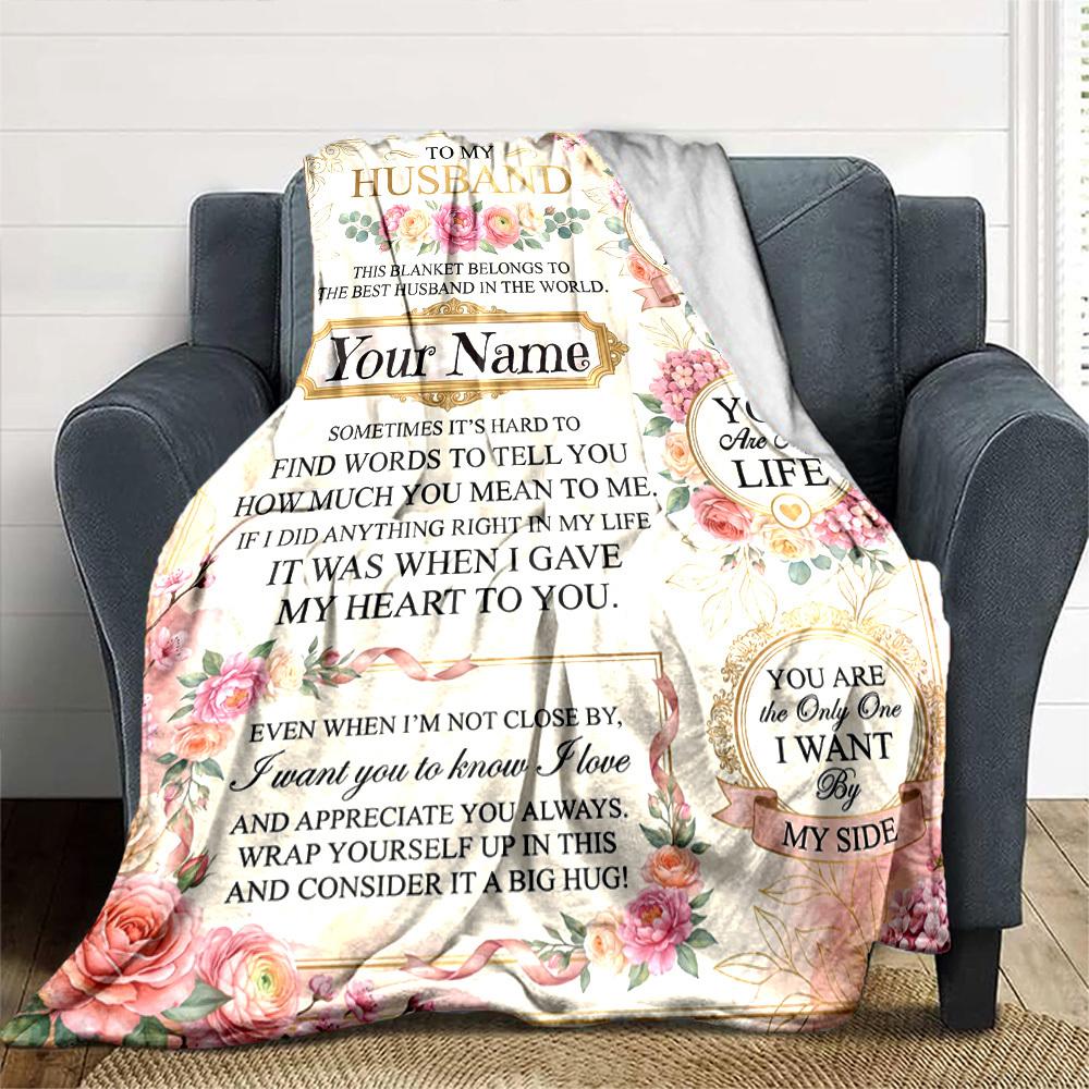 Ocean Love Letter Personalized Name Blankets Soft And Comfortable Against The Skin Naps And The Office A Wonderful Gift For Friends Family And Loved
