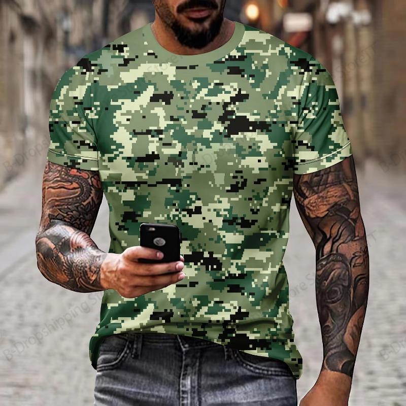 2026 New Tactical Concealment Camouflage 3D Printed T-shirt Men Women Fashion Sports Short Sleeve