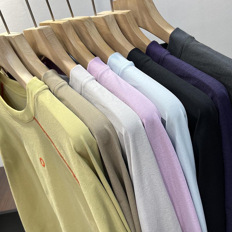Unisex Autumn/Winter Patchwork Color Block Fleece Long Sleeve T-Shirt