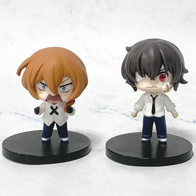 Bungo Stray Dogs Q-Version Dazai Osamu & Nakahara Chuuya Handbemalte Figuren für Schreibtisch & Auto-Dekorationen.