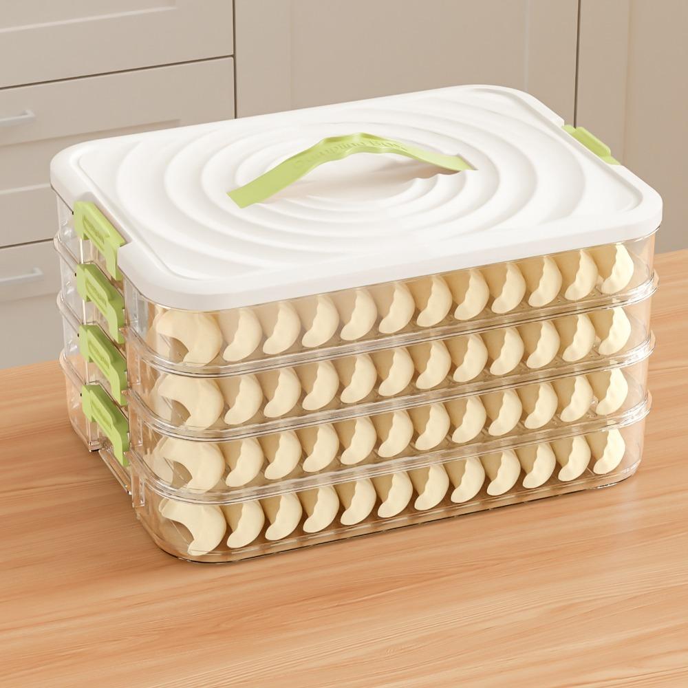 Plastic Dumpling Storage Box Sealed Multi-Layer Food Egg Frozen Box Large Capacity with Lid Food Storage Container Kitchen