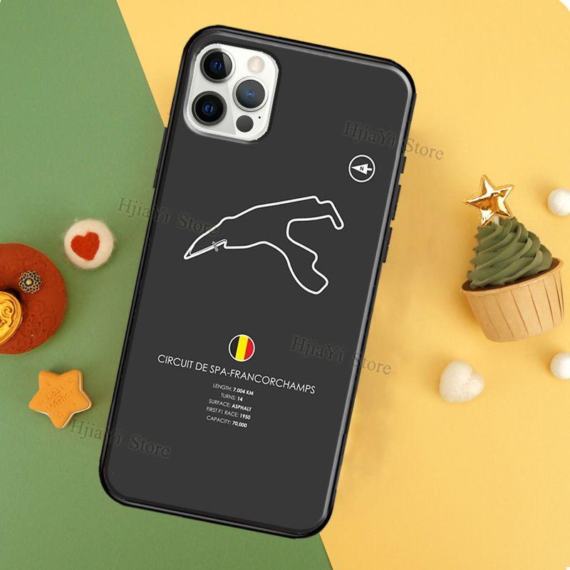 Minimalist F1 Circuit Coque Phone Case For iPhone 12 13 Pro Max 11 14 Pro XS MAX 6 6S 7 8 Plus 5S SE 2020 X XR Cover