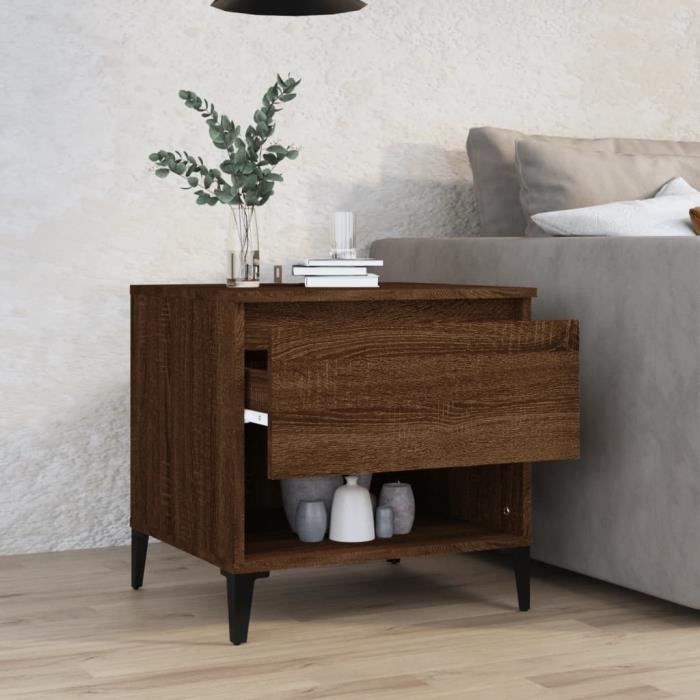 VidaXL Table d'appoint Chêne marron 50x46x50 cm Bois d'ingénierie 819562