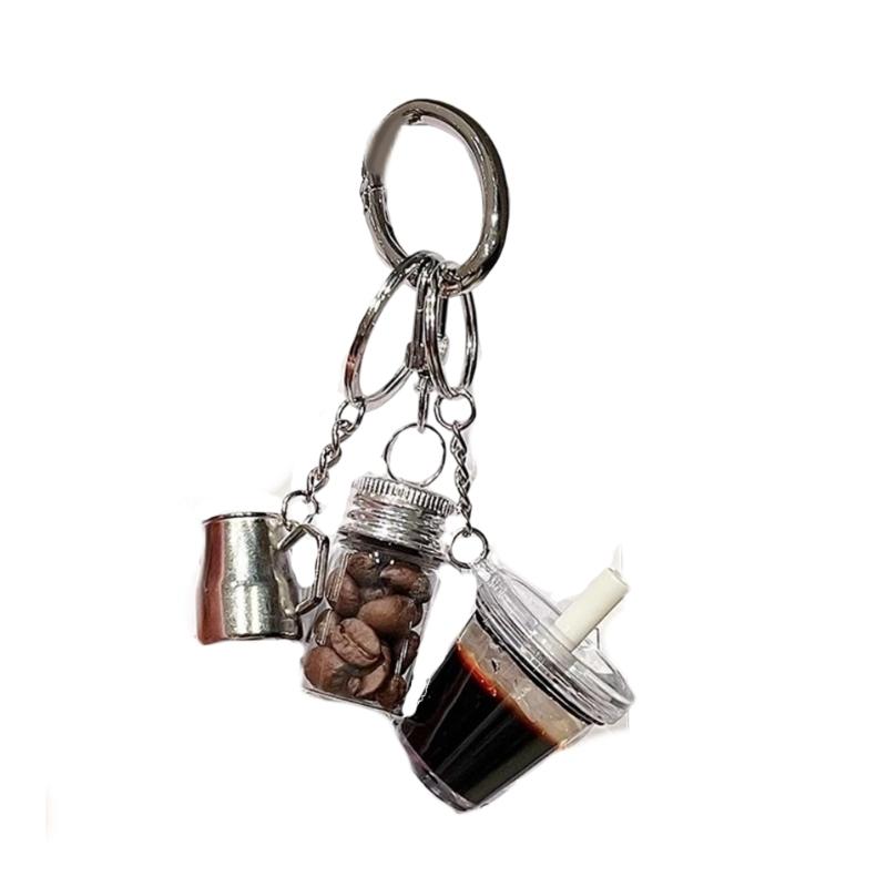 Small Iced Americano Coffee Keychain Materials Multipurpose Bag Charm for Coffee Lovers Gifts 1