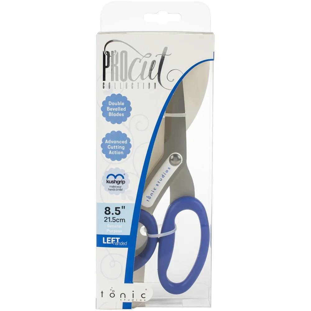Left Handed 8.5 Inch Precision Scissors Cushioned Grip Ergonomic Design Sharp Hardened Steel Blades Crafting Tailoring Cutting