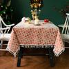 Amazon Christmas Holiday Tablecloth Bronzing Printing Fabric Cotton And Linen Dining Table Cover Hotel Dust Table Cloth