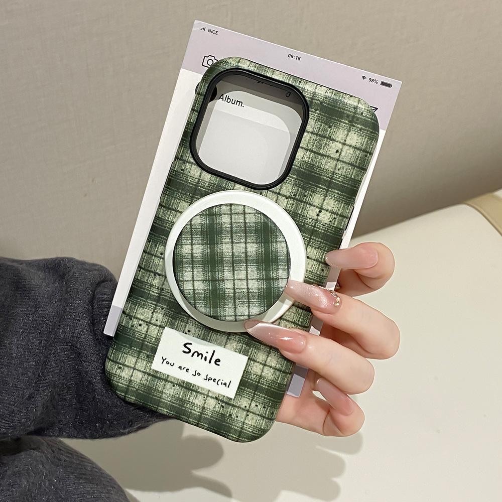Apple 17/16Promax Internet celebrity sweater pattern mobile phone case for iPhone14 magnetic film 2-in-1 15