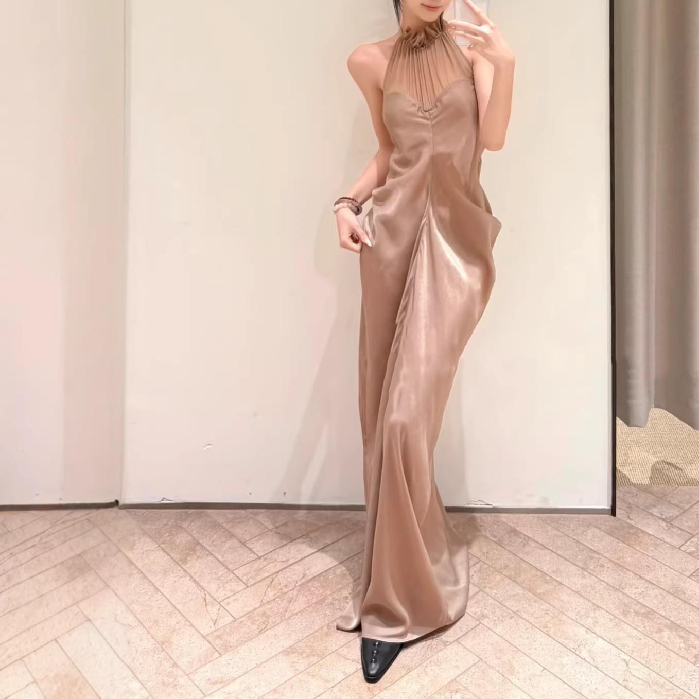 

Sculptural Mist Pink Halterneck Patchwork Dress - 26 New Arrivals In Stock Small