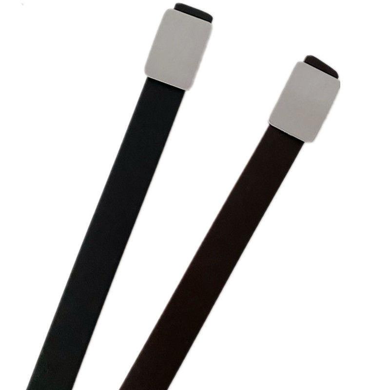 And Black Elegant Coffee Pu Belt For Women With Smooth Buckle And Unique Aesthetic