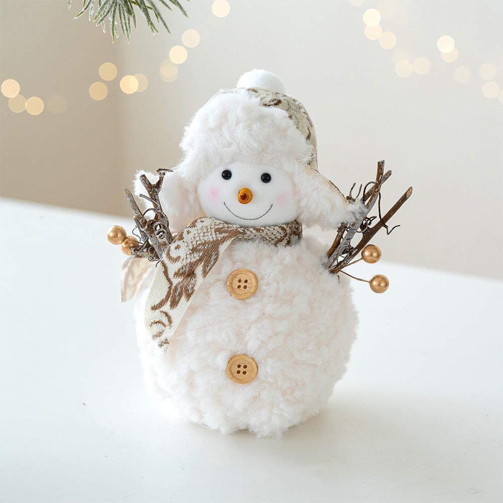 Round Hat Christmas Snowman Ornaments Knitted Snowman Statue Cute Xmas Decoration  Festivals