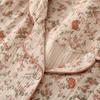 Crepe cotton yarn middle-aged and elderly mother short-sleeved trousers lapel pajamas loungewear set retro floral cardigan breathable