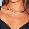 Sleek Cold Style Metal Round Ring Choker Necklace for Women