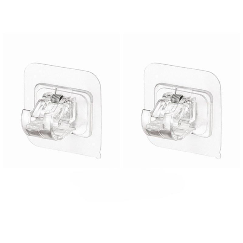 

2 шт. Зажим для карниза самоклеящиеся крючки без прокола зажим для карниза крючок для оконной шторы настенный держатель бытовые аксессуары