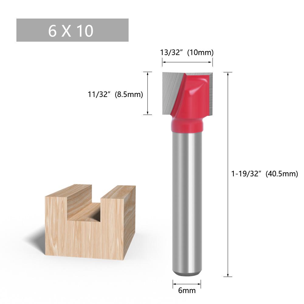 Sada frézovacích bitů z wolframové oceli s plochým dnem pro CNC router pro obrábění dřeva, 6 typů