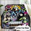 Custom Name Beetle-juice Movie Art Blanket  Ideal Bedding Blanket Perfect for Travel, Camping, Living Rooms, Offices, Sofas, Fan Christmas gift