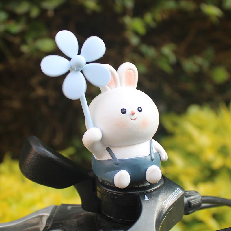 

Adorable Rabbit Windmill Bamboo Dragonfly Dashboard Ornament for Scooters, Cars, Bikes, and Motorcycles.