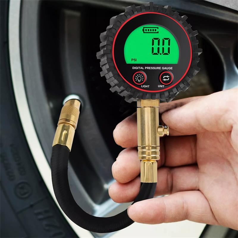 Digital Display Tire Air Pressure Inflator Gauges Led Backlight Vehicle Tester Inflation Monitoring Manometros With Hose