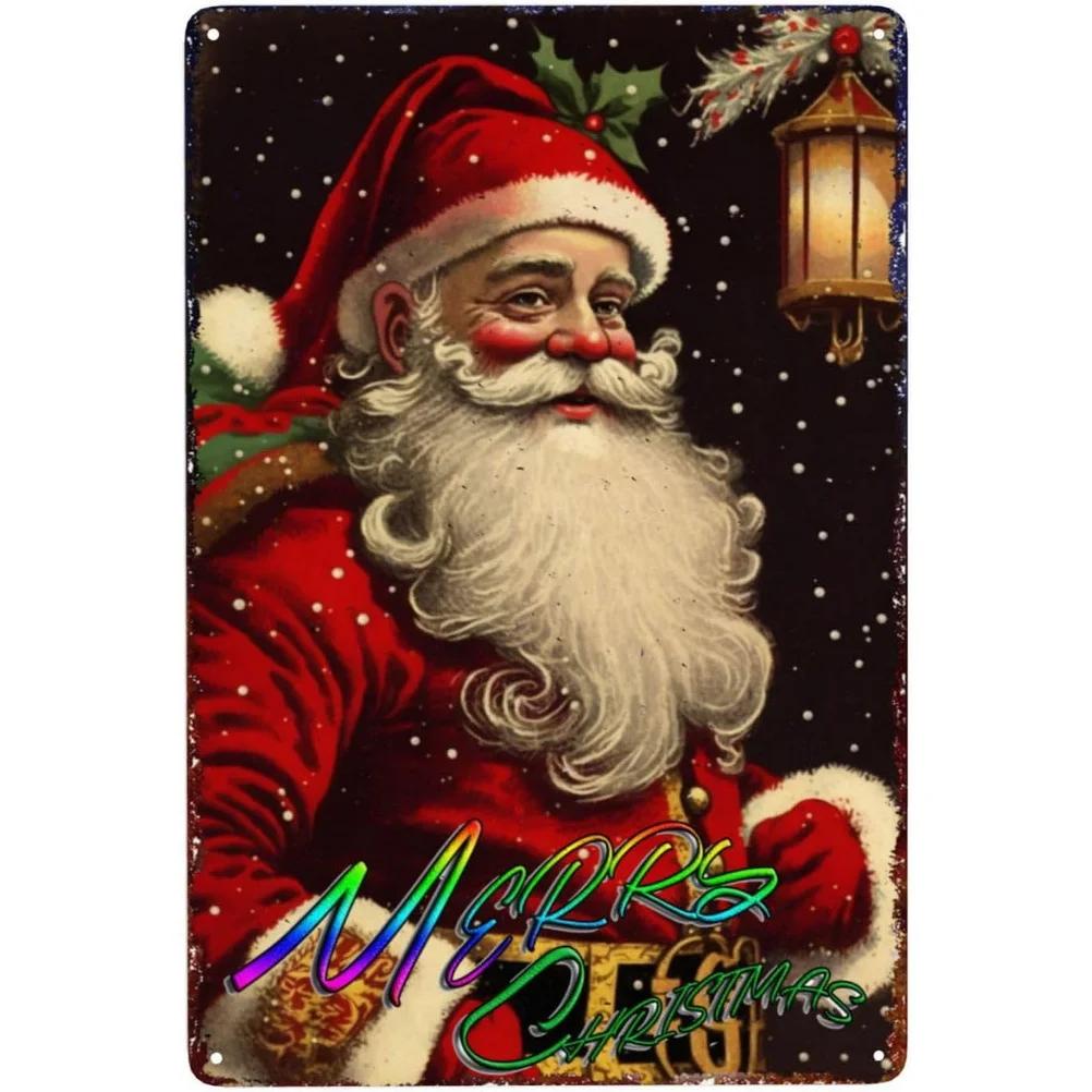 Metal Tin Signs Snow Man Xmas Wall Decoration Plaque Vintage Art Poster Iron Painting for Man Cave Home Cafe Garden Club Bar