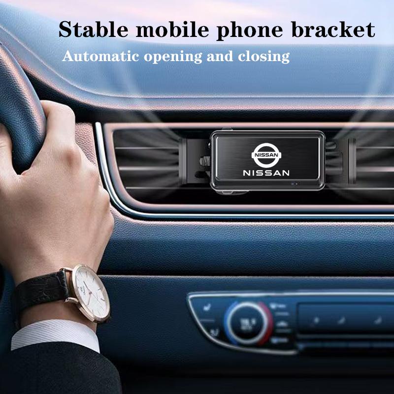 Car Phone Holder Stand Electric Intelligent Induction Navigate For Nissan J10 X-Trail Qashqai Juke Leaf Micra NOTE Patrol Pulsar