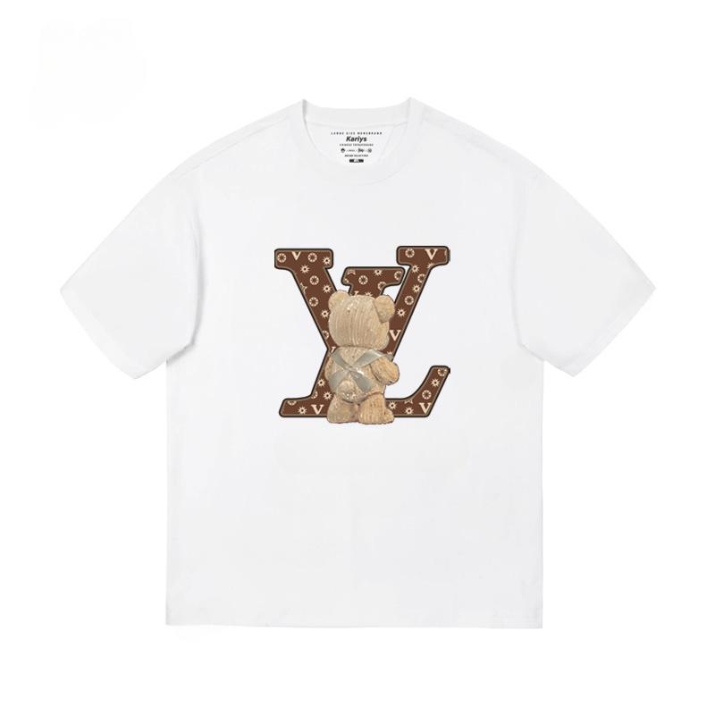 Bear High Street Marca Trendy Maglietta Larga per Persone Robuste Pantaloncini Americani Manica Corta da Uomo Manica a Tre Quarti Cotone Puro Taglia Larga Top