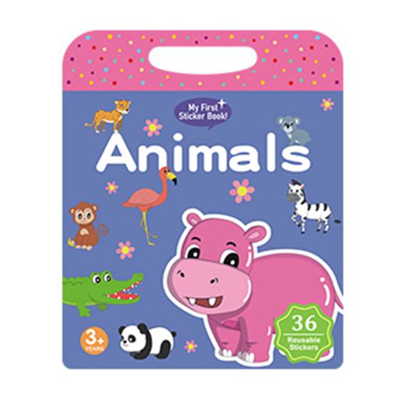 

Многоразовая книга-наклейка, обучающая моющаяся желейная забавная наклейка для путешествий, занятая книга для малышей, детей Animal