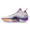 Li Ning Wade Shadow 5 Comfortable Cushioning Slip Resistant Rebound Mid Top Basketball Shoes Men's White Sand Gray ABPT053-6
