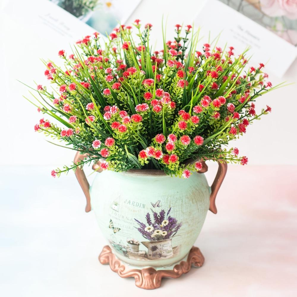 6pcs Realistic Outdoor Artificial Flower Plastic Fake Plants Home Decoration Weddings Gathering Assorted Indoor Outdoor Displays