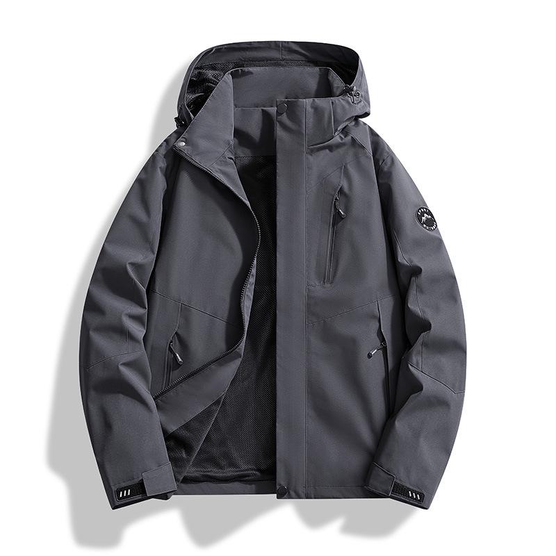 Single Layer Waterproof Windproof Jacket - New Couple Style, Versatile Hooded Coat for Outdoor Activities