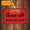 Personalized Custom Name Chicken Coop Metal Tin Sign Farmhouse Wall Art Decor