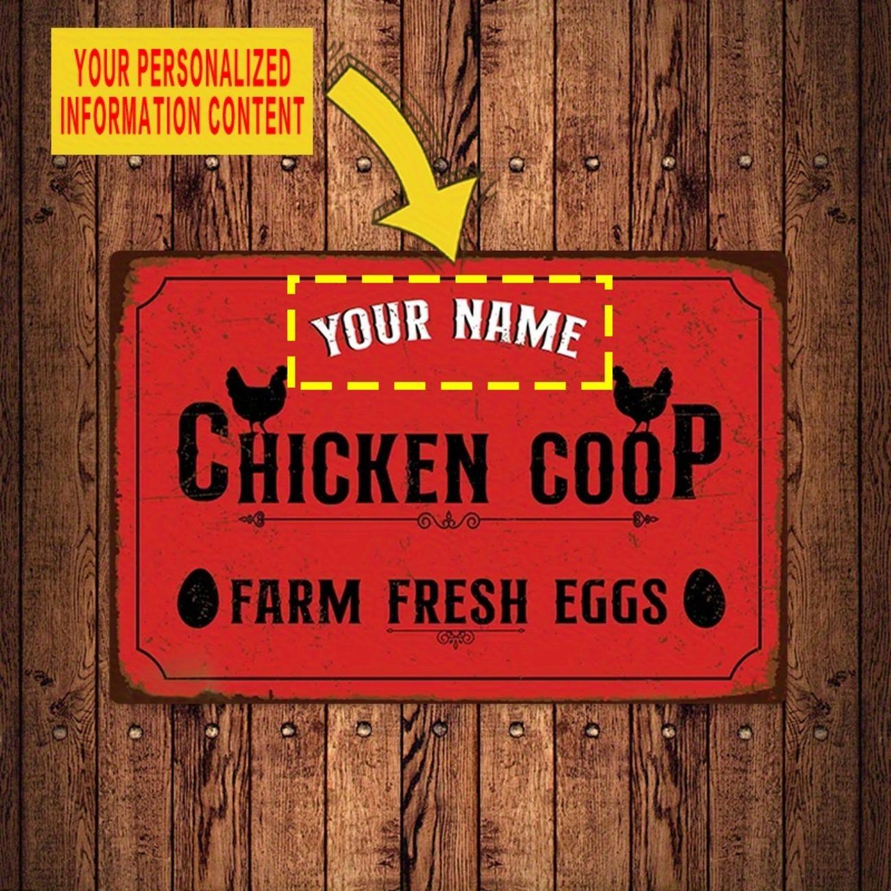 Personalized Custom Name Chicken Coop Metal Tin Sign Farmhouse Wall Art Decor белый
