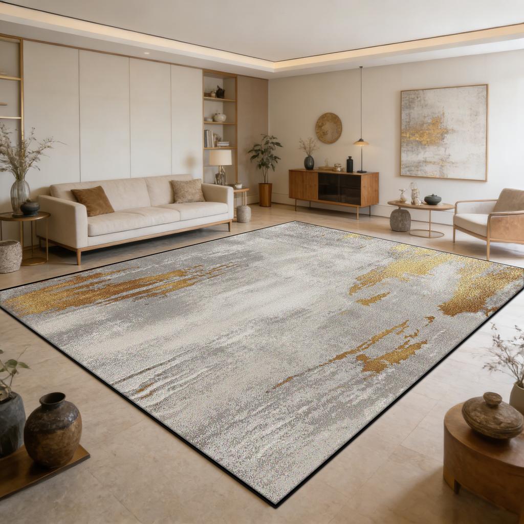 Abstract Decoration Large Area Living Room Rugs Ink Wash Light Luxury Washable Carpet for Bedroom Dining Room Non-slip Foot Mat