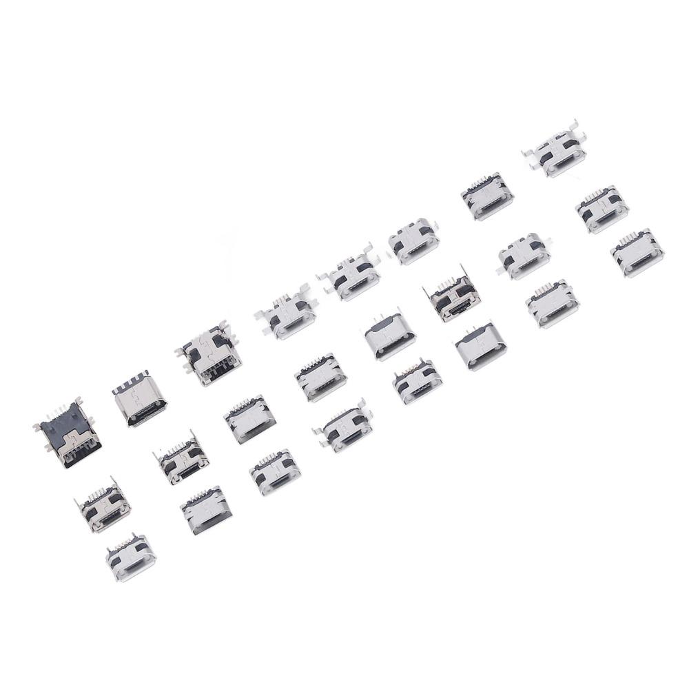240Pcs with Storage Box Micro USB Connector Set Micro USB Connector Electronic Devices