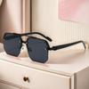 Men Metal Sunglasses Square Half Frame Rice Nails Retro Fashion Outdoor Sports Eyewear Trendy Casual Personality