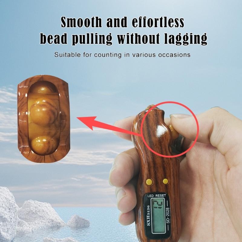 Handheld Electrical Finger Counter Digital Counter Prayer Decompression Toy With Light Suitable for Peaceful Environment
